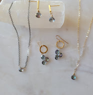 Alaskan Ice: Mystic Topaz Lariat with Herkimer Diamonds
