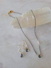 Load image into Gallery viewer, Alaskan Ice: Mystic Topaz Lariat with Herkimer Diamonds
