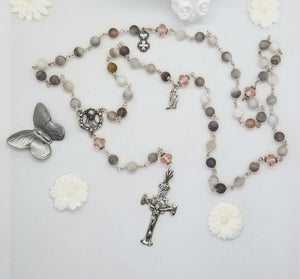 Radiate your Inner Madonna❤🙏📿: Peace Rosary (Gray & Pink & Silver)