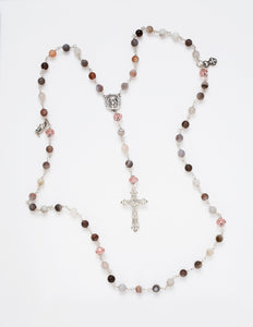 Radiate your Inner Madonna❤🙏📿: Peace Rosary (Gray & Pink & Silver)