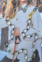 Load image into Gallery viewer, Sparkles Earrings 👀: Quartz in Mixed Metals (Gold &amp; Oxi Silver)
