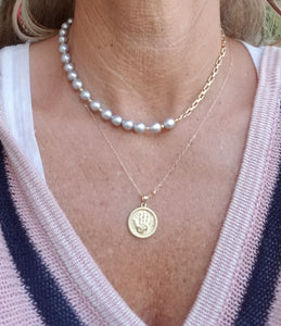 Summer Gold Lore (Turquoise & White & Silver Freshwater Pearls 🦪)