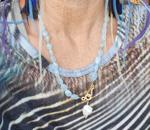 Venus Necklace (Aquamarine & Apatite & Gold)