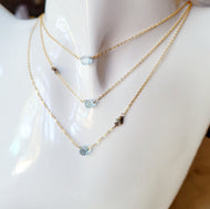 Sky-blue Topaz Orb (Blue & Gray & Gold) ♑