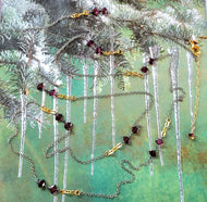 Holiday 🎄 Set: Garnet Classico on Oxi Silver Chain (Red & Silver)