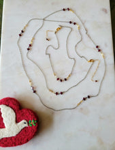 Load image into Gallery viewer, Holiday 🎄 Set: Garnet Classico on Oxi Silver Chain (Red &amp; Silver)
