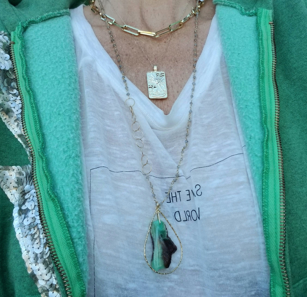Verdant Beauties 🌴 for Truth & Abundance: Chrysoprase & Green Jade (Gold)