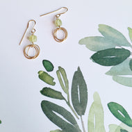 Green Garnet Cube Earrings