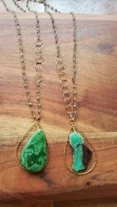 Verdant Beauties 🌴 for Truth & Abundance: Chrysoprase & Green Jade (Gold)