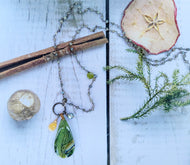 Imperial Green Opals on Labradorite Rosary (Fire Opal)