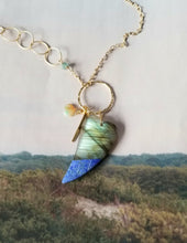 Load image into Gallery viewer, Labradorite Lapis Blue Heart
