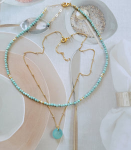 Chalcedony Disk (Gold, Silver, Blue)
