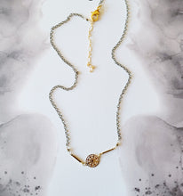 Load image into Gallery viewer, Mandala Classico 💮 : Gold Mandalas on Oxi Silver Chain (Choker &amp; Long)
