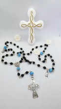 Load image into Gallery viewer, Radiate your Inner Madonna❤🙏📿: Celtic Night Sky Rosary (Black, Silver &amp; Blue &amp; Red)
