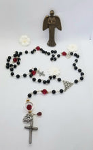 Load image into Gallery viewer, Radiate your Inner Madonna❤🙏📿: Celtic Night Sky Rosary (Black, Silver &amp; Blue &amp; Red)
