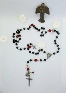 Radiate your Inner Madonna❤🙏📿: Celtic Night Sky Rosary (Black, Silver & Blue & Red)