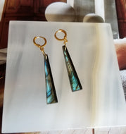 Obsidian in Labradorite (Apache Gold)