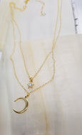 Opal Star with Gold Crescent Moon Duo
