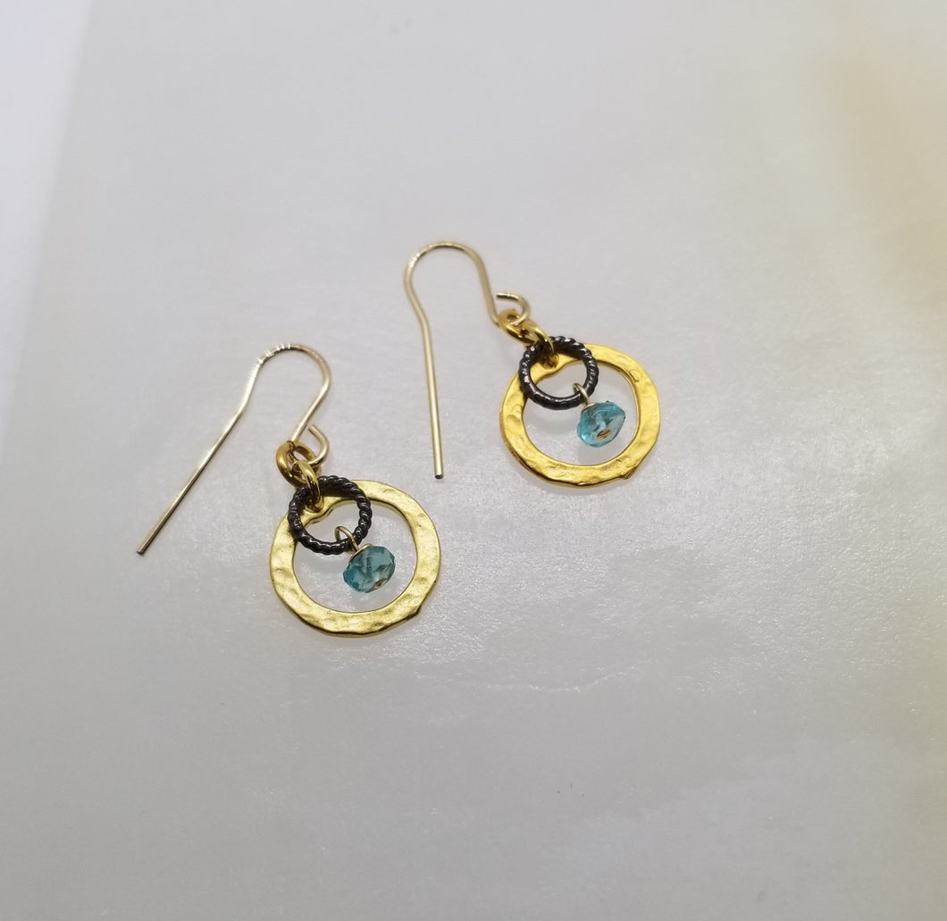 Petite Gold Circles with Gemstones