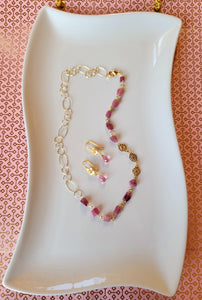Wise Compassion: Pink Tourmaline Nuggets on Gold