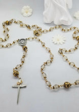 Load image into Gallery viewer, Radiate your Inner Madonna❤🙏📿: Solar Plexus- Rutilated Quartz Rosary (Gold &amp; Silver)
